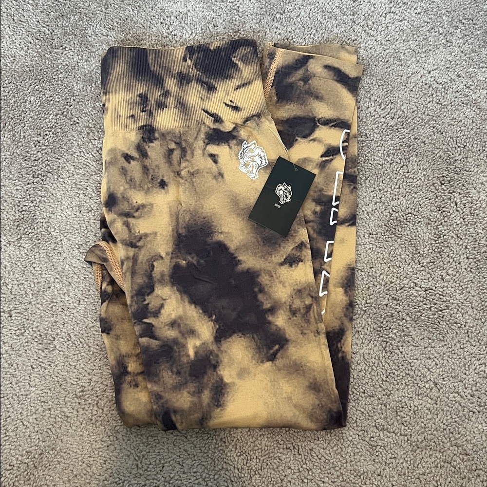 Darc Sport Black and Tan Tie-Dye Leggings